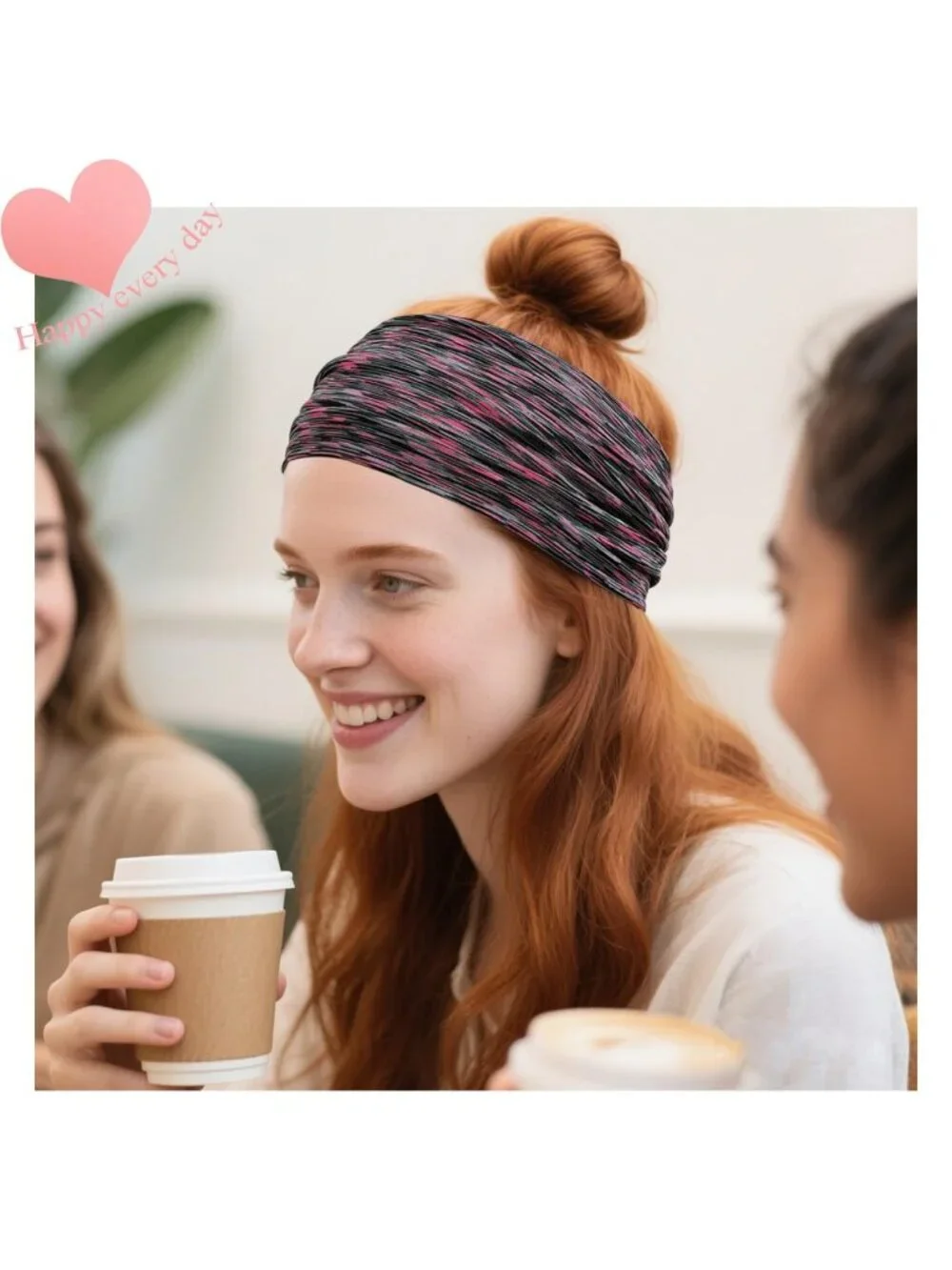 Women Space Dyed Base Stretch 6 Pack Headband Turban Yoga Hairband Accessories